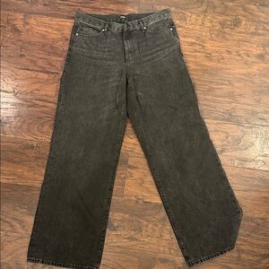Express Wide Leg Jeans in Washed Black